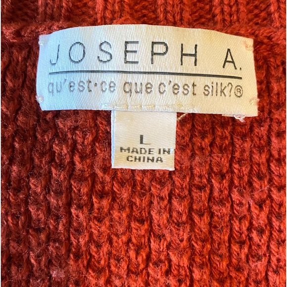 ☘️ Joseph A sweater. Burnt orange color. Knitted short sleeve - Picture 2 of 8